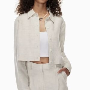 Aritzia Wilfred Proposal Linen Shirt M Ecru